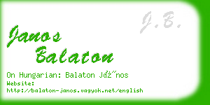 janos balaton business card